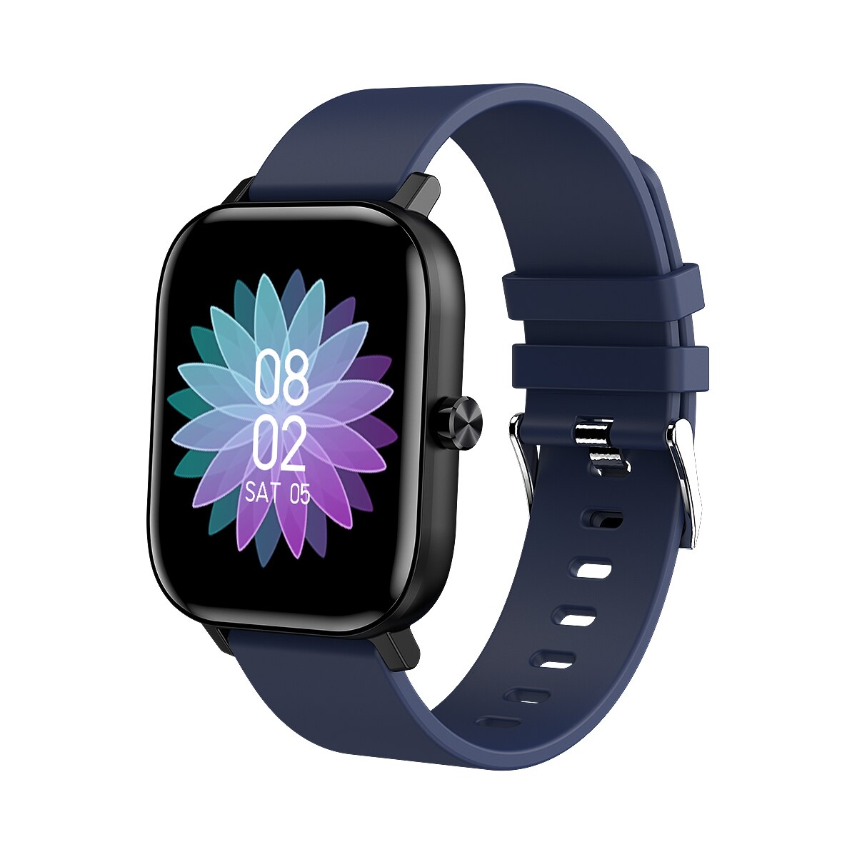 Clever Uhr Männer Frauen I10 1.54 "voll berühren Bildschirm Bluetooth Anruf Smartwatch Herz Bewertung Blutdruck Monitor für Android IOS: Blau Silikon