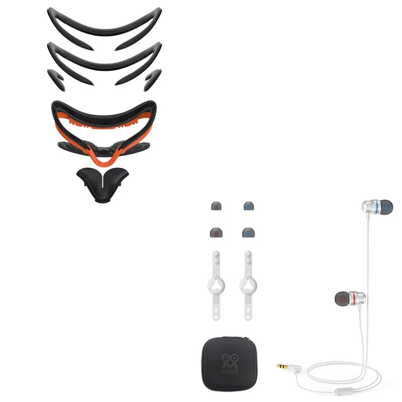 Rise-amvr oom geräuschisolierende ohrhörer für oculus quest 2 vr headset & vr-gesichtsbelüftung, weiche halterung, gesichtsschutz aus pu-leder und schaumstoff