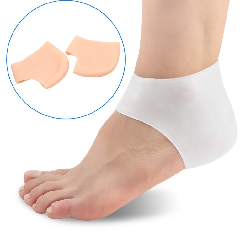 1 para Feuchtigkeit Gel Silikon Ferse Protektoren Socken Pedikübetreffend Feuchtigkeitsspendende Fuß Schmerzen Linderung Fersen Fuß Gesundheit Pflege