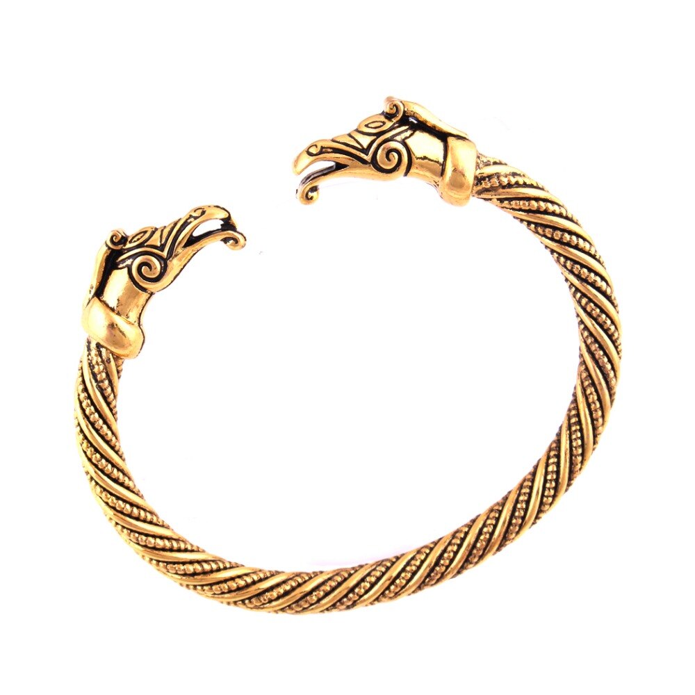 Couleur or haut fait main Pagan Viking Dragon Bracelets Bracelets pour hommes et femmes manchette bracelet