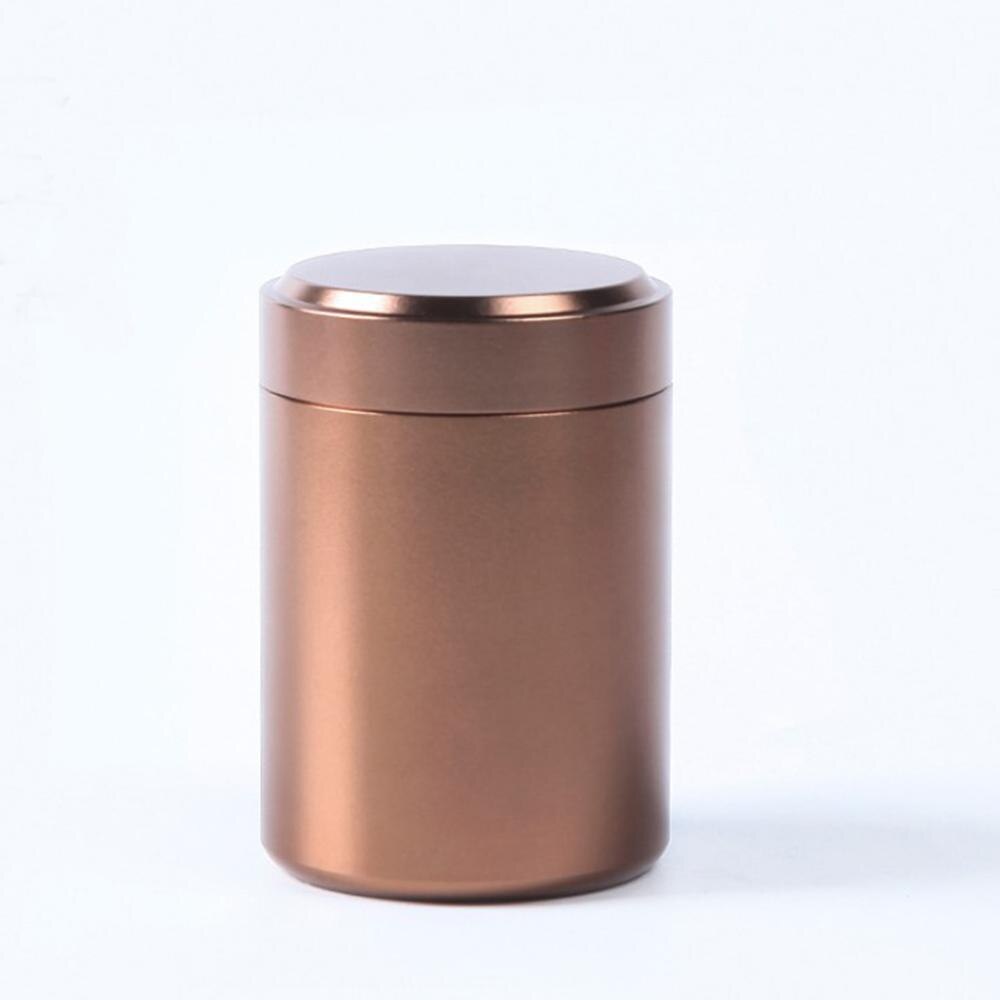 70ML/120MLAirtight Tea Canister Travel Loose Tea Caddy Metal Storage Bottle Kitchen Spice Coffee Powder Container Can: 70ml Brown