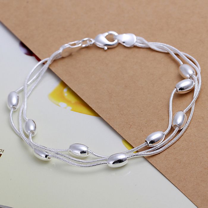 925 sieraden verzilverd Mode-sieraden driedraads licht kralen armbanden & bangle, sieraden SMTH236