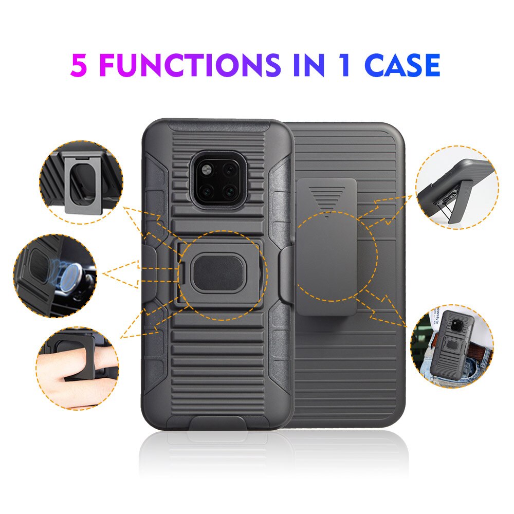 Für Huawei Mate 20 Pro Heavy Duty Rüstung Fall Stoßfest Magnetische Ring Stand Gürtel Clip Swivel Holster Abdeckung Für Huawei mate 20Pro