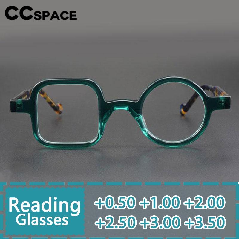Gafas de lectura de acetato asimétricas para hombre, lentes ópticas Retro de para presbicia, dioptrías + 50 ~ + 300, R49307