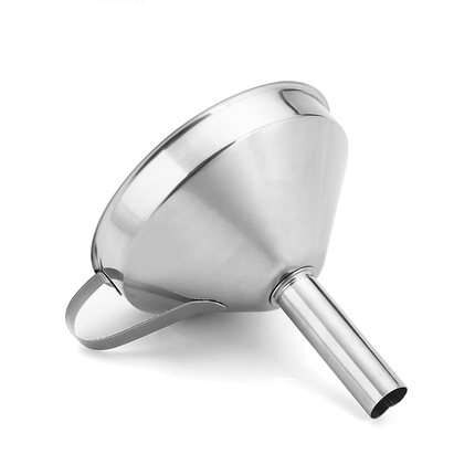 Stainless steel funnel oil drain thick food grade funnel pourer large diameter filter oil residue: Without filter