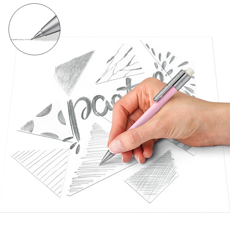 1 stk tysk staedtler macaron farvesystem 0.5mm automatisk blyant 777-05 bkpa studerende skrivning er ikke let at bryde