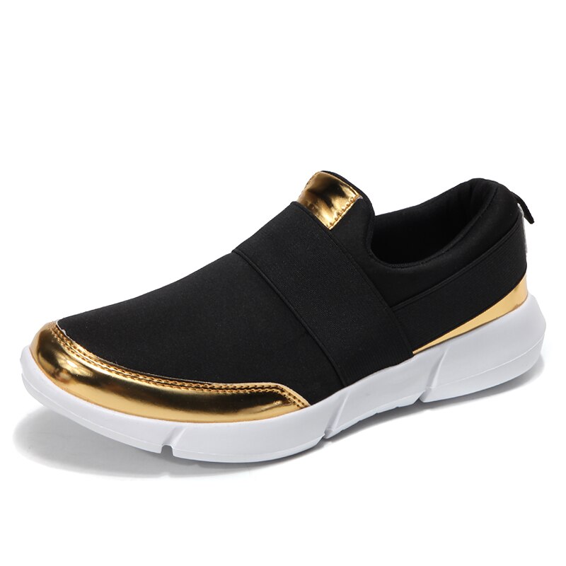 Damyuan Flats Vrouwen Schoenen Casual Ademend Comfortablesneakers Vrouwen Antislip Slijtvaste Loafers Vrouwen: Black Gold / 5
