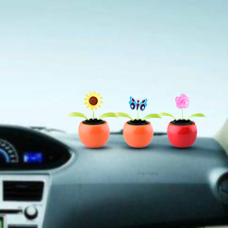 Solar Power Flip Flap Flower Sunflower Rose For Car Swing Dancing Flower Toy Car Interior Ornaments Car-Styling