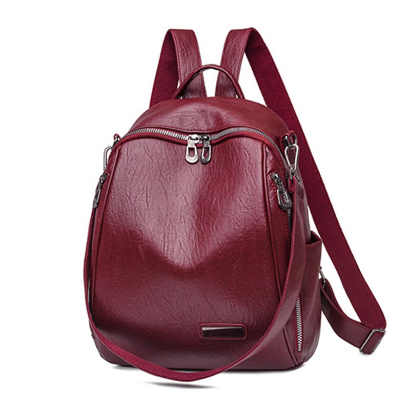 Sac à dos en cuir pour femme et adolescente, avec fermeture et poche, stylé et à la , 12 couleurs disponibles