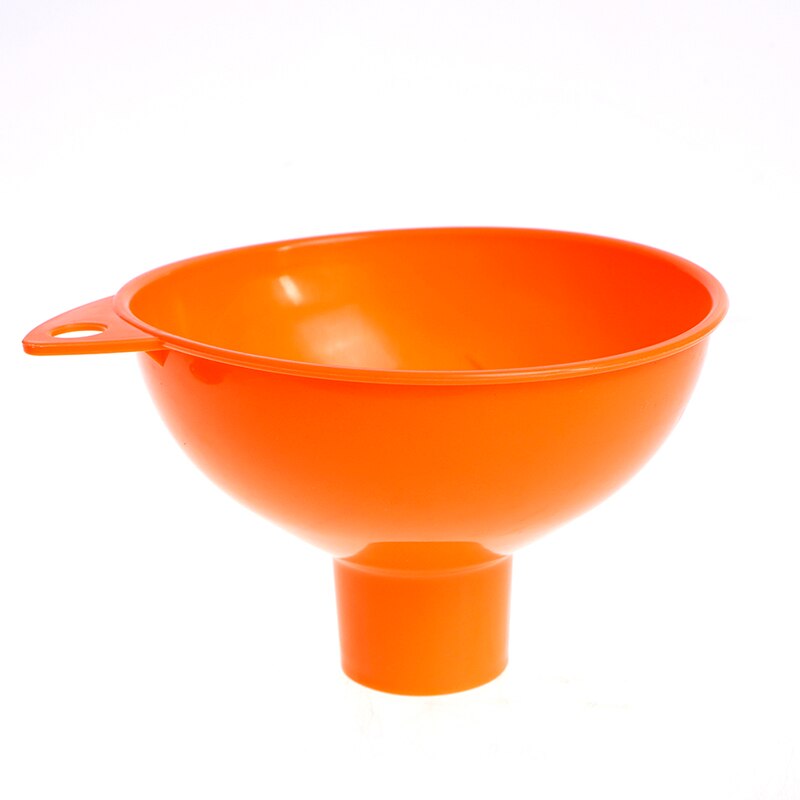 Kitchen Funnel - Wide Mouth Durable Plastic Reusable for Oil Fuel: Orange
