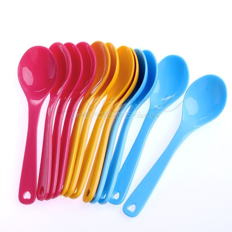 12 st babyskedar set babysmåbarn matande mat plastskedar populära  #t026#