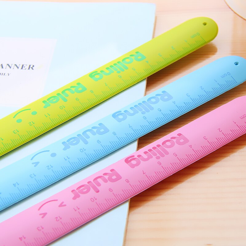 Children's Folding Ruler Pupils straight Ruler Colour Soft Ruler Hand Ring Ruler