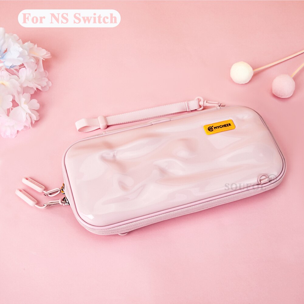 Hard Opslag Lanyard Tas Voor Nintendo Switch Pouch Draagbare Bump Bescherming Case Voor Ns Schakelaar Zak Console Cover: Pink NormalSwitch
