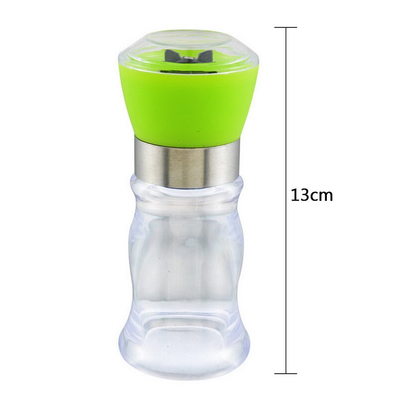 2 in 1 Shape Dual Salt Pepper Mill Spice Grinder Pepper for Kitchen Cooking Tools Easy to Clean: Mini Manually green