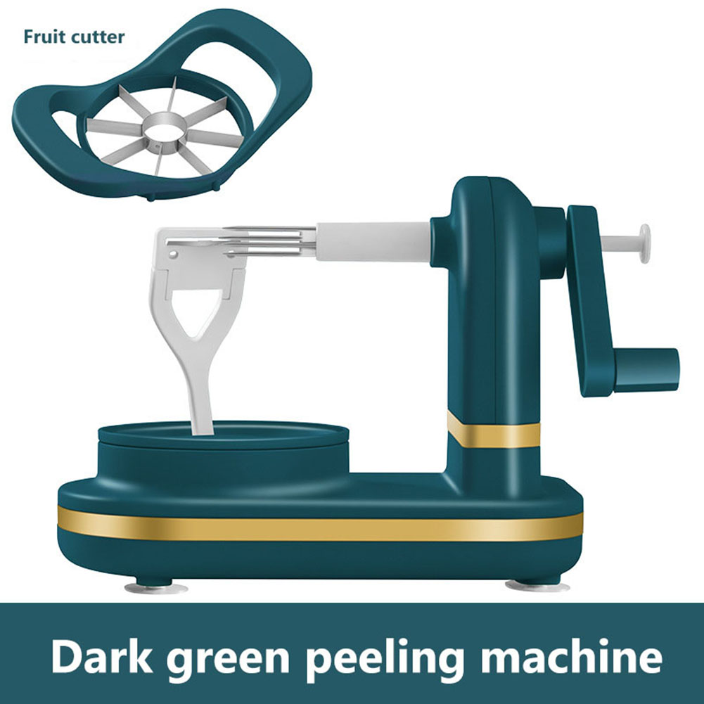 Hand Crank Apple Peeler Cutter Slicer Potato Peeler with Stainless Steel Blades Vegetable Fruit Peeling Machine Kitchen Gadgets: green
