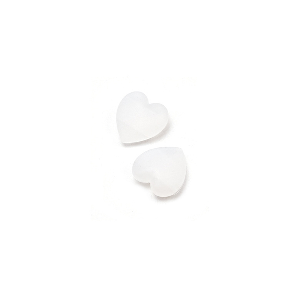 Soporte antideslizante de silicona con forma de corazón para gafas, accesorio elástico para patillas, con gancho para la oreja y espejo: Blanco