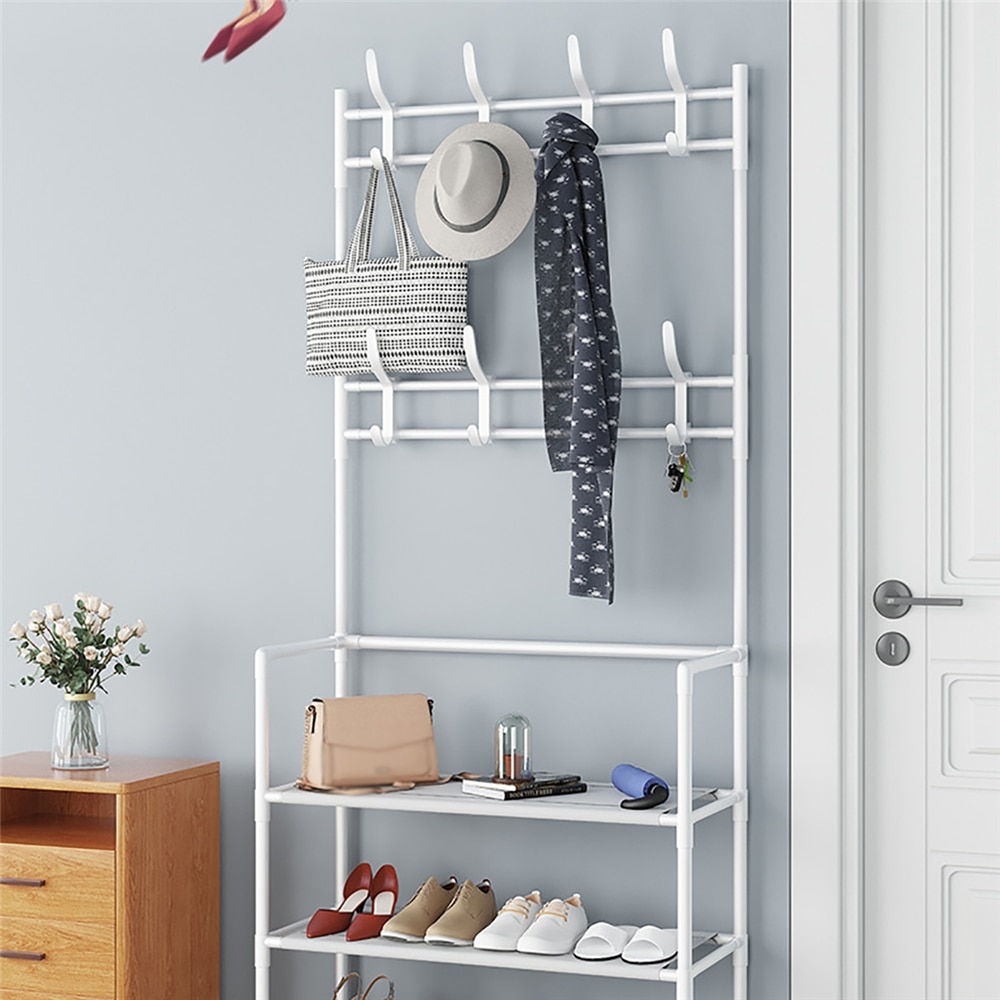 Perchero de pie para ropa, estante de almacenamiento de zapatos, armario, secado de ropa, soporte de zapatos, percha de muebles
