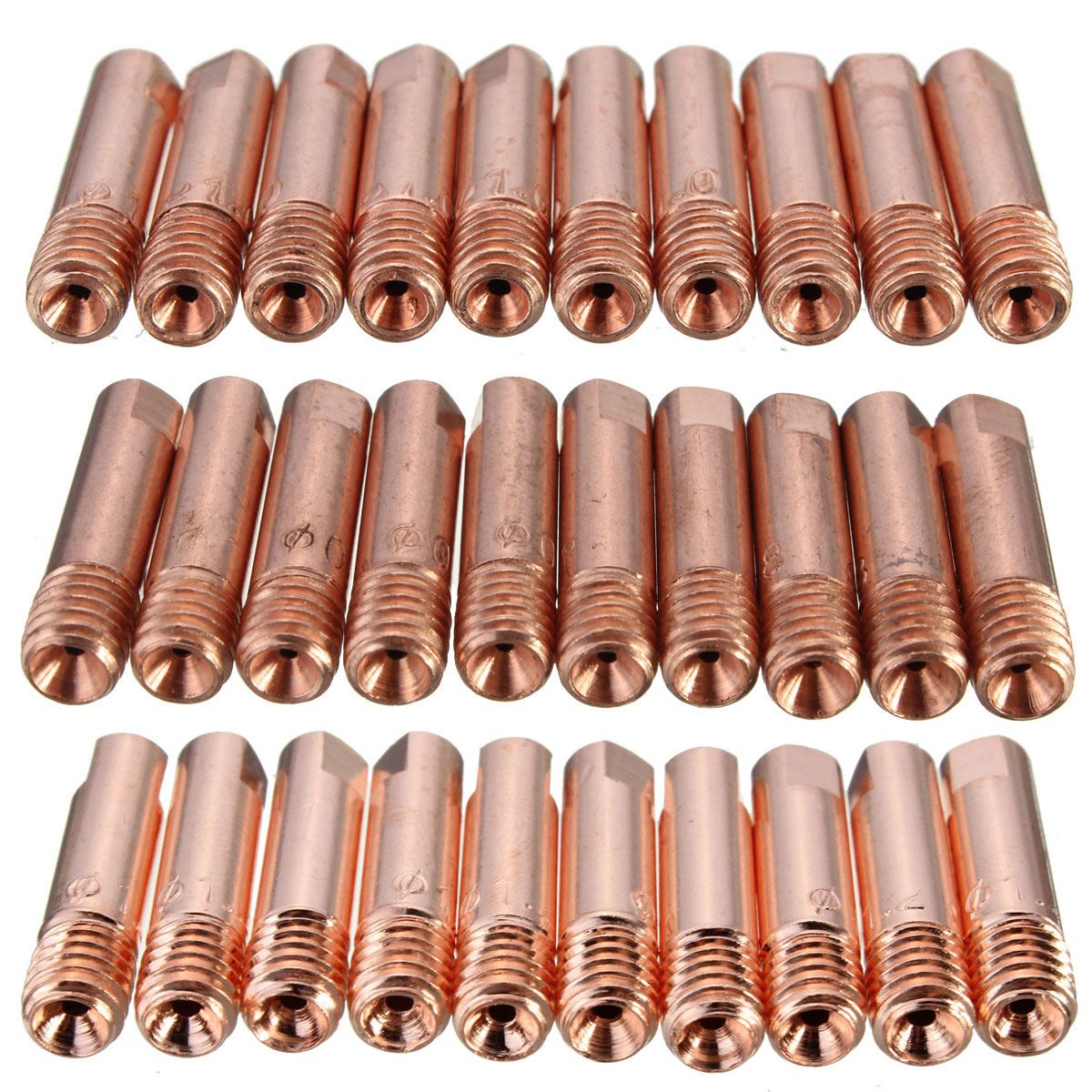 FORGELO 10pcs MB-15AK M6 25mm MIG/MAG Welding Nozzles Contact Tip Gas Welding Torch Nozzle 0.8/1.0/1.2mm Tools