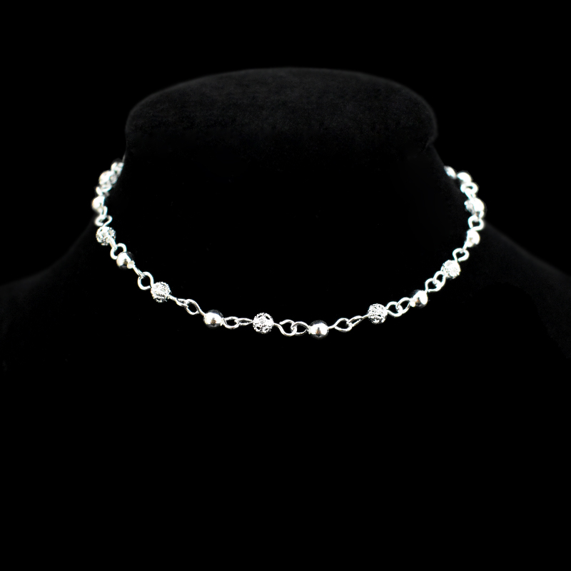 Charme hul kugle fodkæde fodlænke 925 sterling sølv lille rund perle kugle fodlænke kæde til kvinder smykker