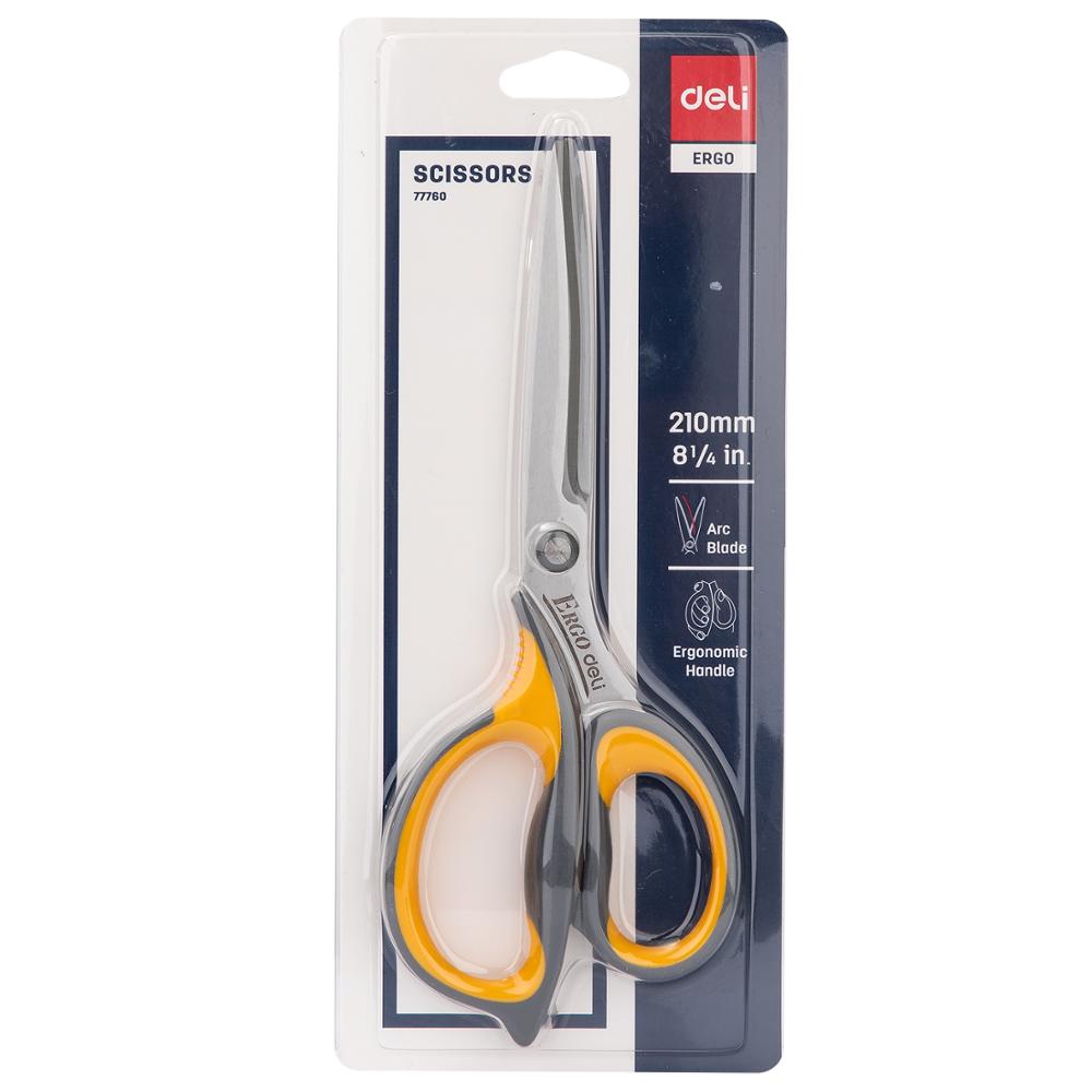 Deli-Tijeras de tacto suave E77760, 210mm, 8, 1/4 ", para el hogar, tijera de oficina, artesanía a mano, papelería, Corte fuerte