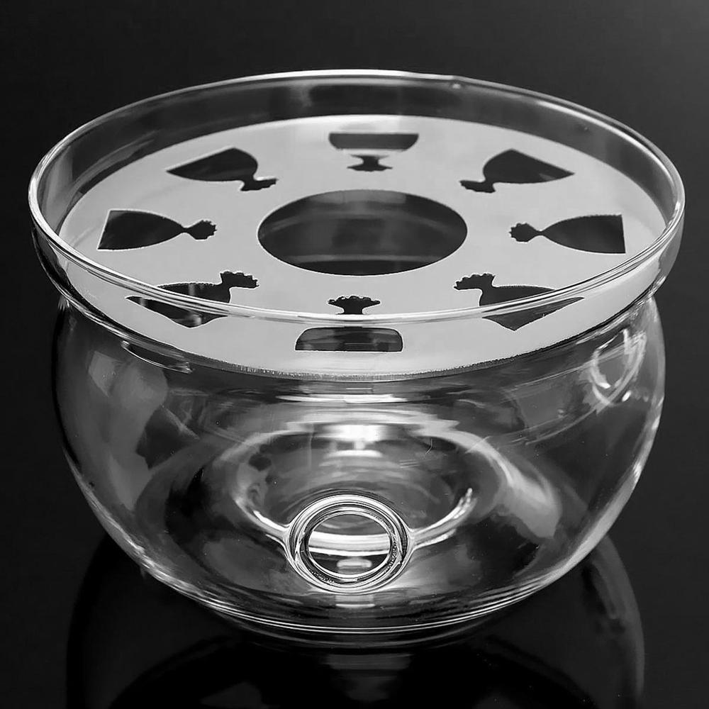 Hittebestendige Theepot Warmer Base Clear Borosilicaatglas Ronde Isolatie Theelichtje Draagbare Theepot Houder Thee Accessoires: Default Title