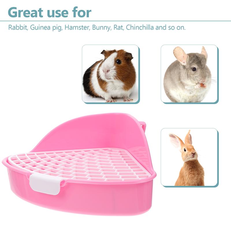 Bunny Litter Box Pet Toilet Triangle Potty Trainer Corner Litter Bedding Box Rabbit Toilet Hamster Triangle Toilet