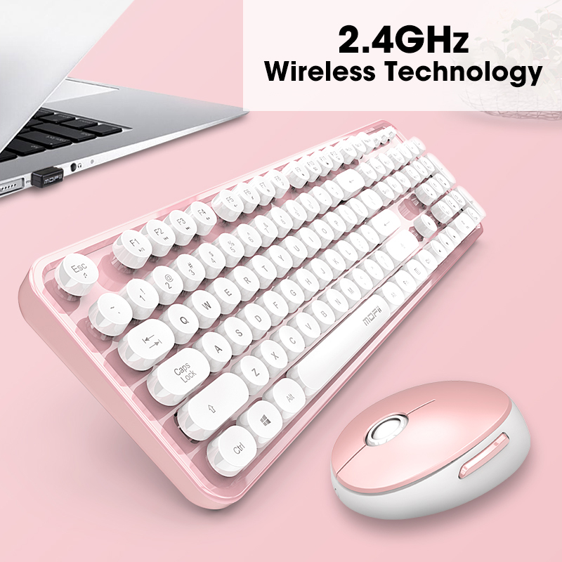 Mofi Wireless Keyboard and Ergonomic Mouse Set Pink Mechanical 104 Keys Gaming Backlight Keyboard For PC Laptop Computer Gamer