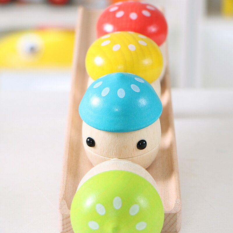 Kind Grappig Speelgoed Houten Model Kleine Paddestoel Slideway Blokken voor Verminderen Prseesure Speelgoed