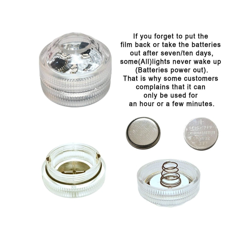 IP68 Waterproof Battery Operated Multi Color Submersible LED Underwater Light for Fish Tank Pond Swimming Pool Wedding Party