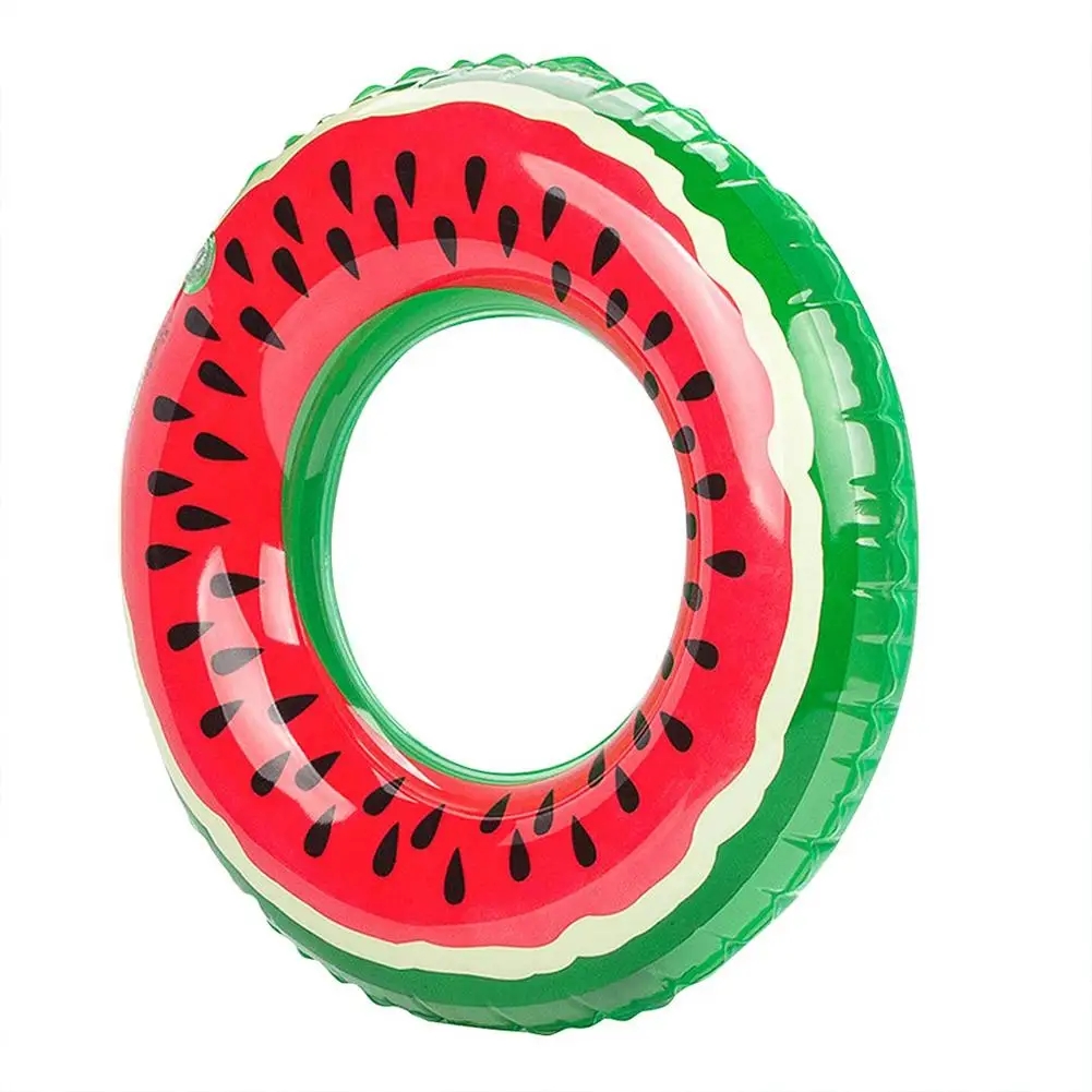 1 pc vattenmelonmönster badring för vuxna barn uppblåsbar madrass poolparty simning sommar strand flyta vattensport
