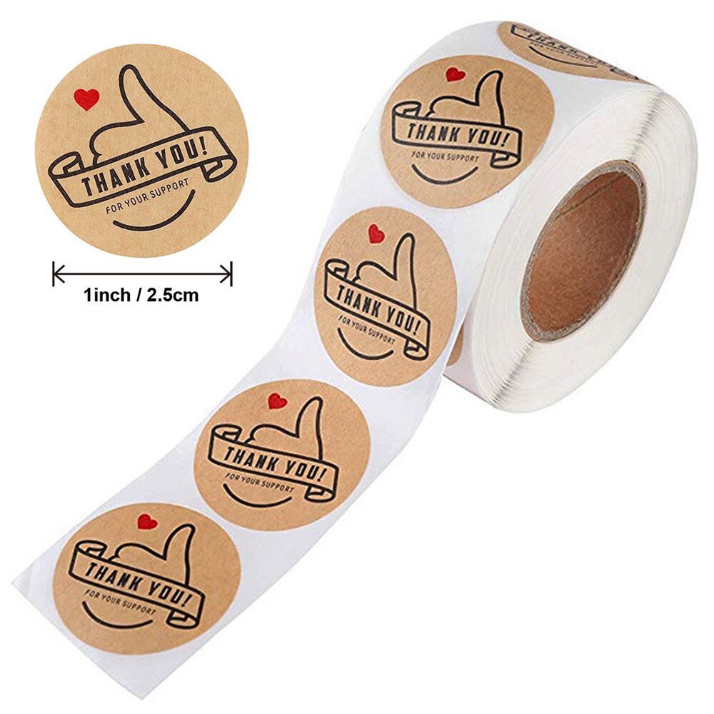 Round Labels Handmade Kraft Paper Packaging Sticker for Candy Dragee Bag Box Packing Bag Wedding Thanks Stickers