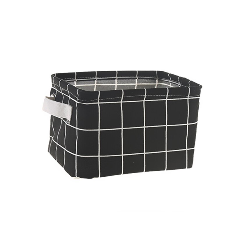 1PC Falten Lagerung Korb Schreibtisch Spielzeug machen-hoch Organizer Kasten für Unterwäsche Kleidung Handtuch Wäsche Korb Werkzeuge Behälter Mit Griff: Schwarz