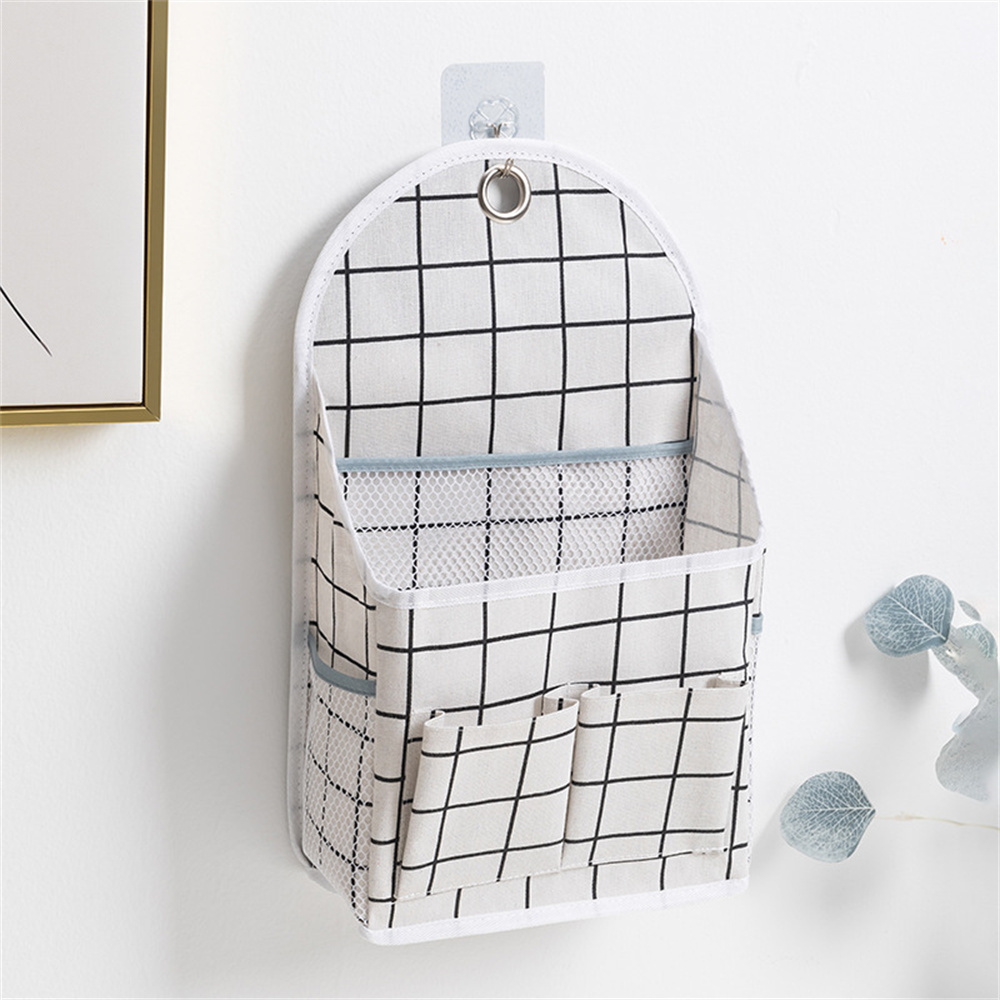 Fabric Hanging Storage Bag for Dormitory Wall Mounted Wall Door Bags Dual-Pocket Side Mesh Organizer Book Magazine Phone Holder: Yellow