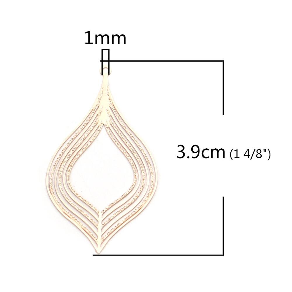 DoreenBeads – pendentifs en cuivre à la , couleur argent, bande de feuille, fleur de Lotus, filigrane, estampage de bijoux, résultats de bricolage, 20 pièces: 2