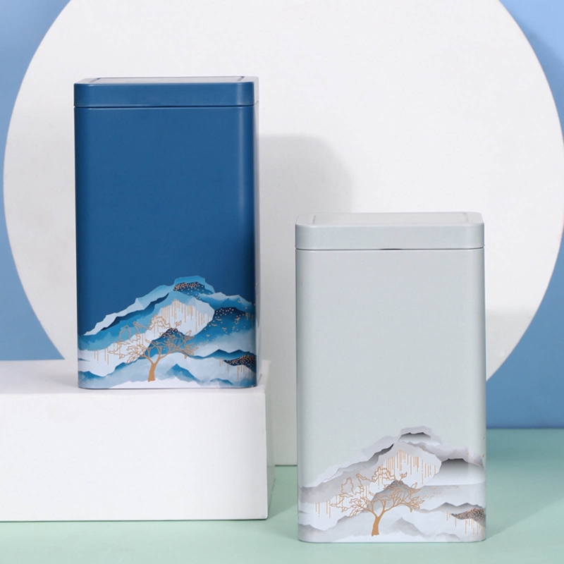 Metal Tinplate Box Japanese Tea Container Jar Green Tea Storage Box Food Cans