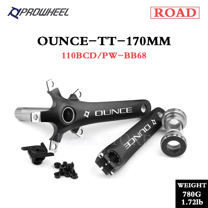 PROWHEEL ROAD Bike Crank 170 172.5mm 110/130BCD Crankset with BB Bottom Bracket Foldable Bicycle Cranks Aluminum Alloy: OUNCE-TT 170 BB