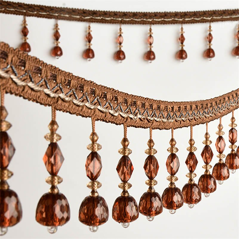 1M Kristal Kralen Gordijn Fringe Kant Kwastje Trim Wide Lint Naaien Ambachtelijke Elegante: 1