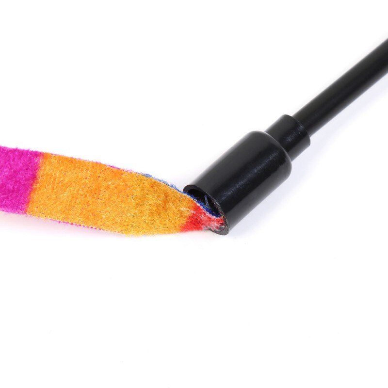 Regnbue streamer kæledyr kat fjer legetøj lege sjov katte tryllestav catcher teaser sticks kat interaktivt træningslegetøj