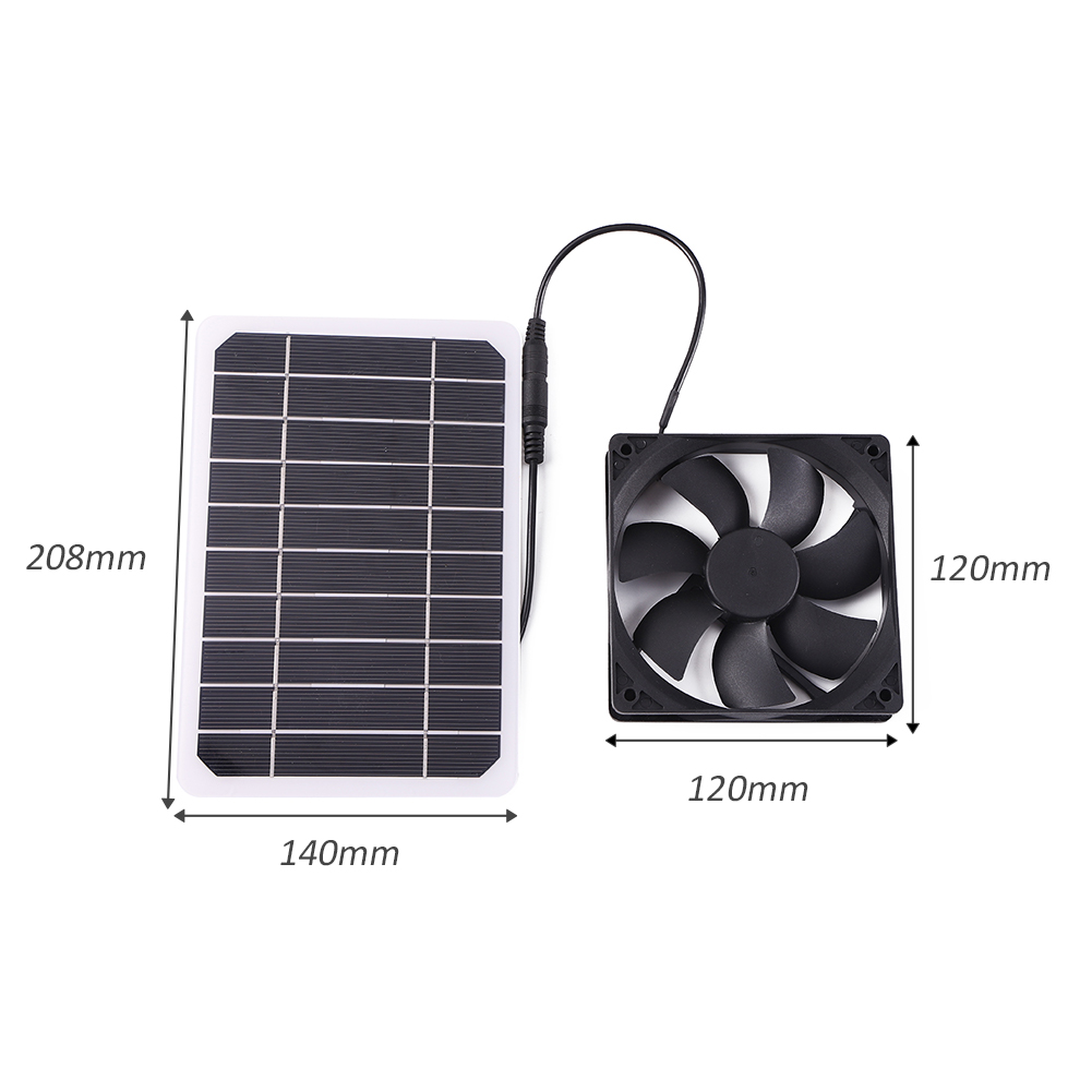 6W 5V Solar Exhaust Fan Air Extractor Mini Ventilator Solar Panel Powered Fan for Dog Chicken House Greenhouse RV Air Flow Fan