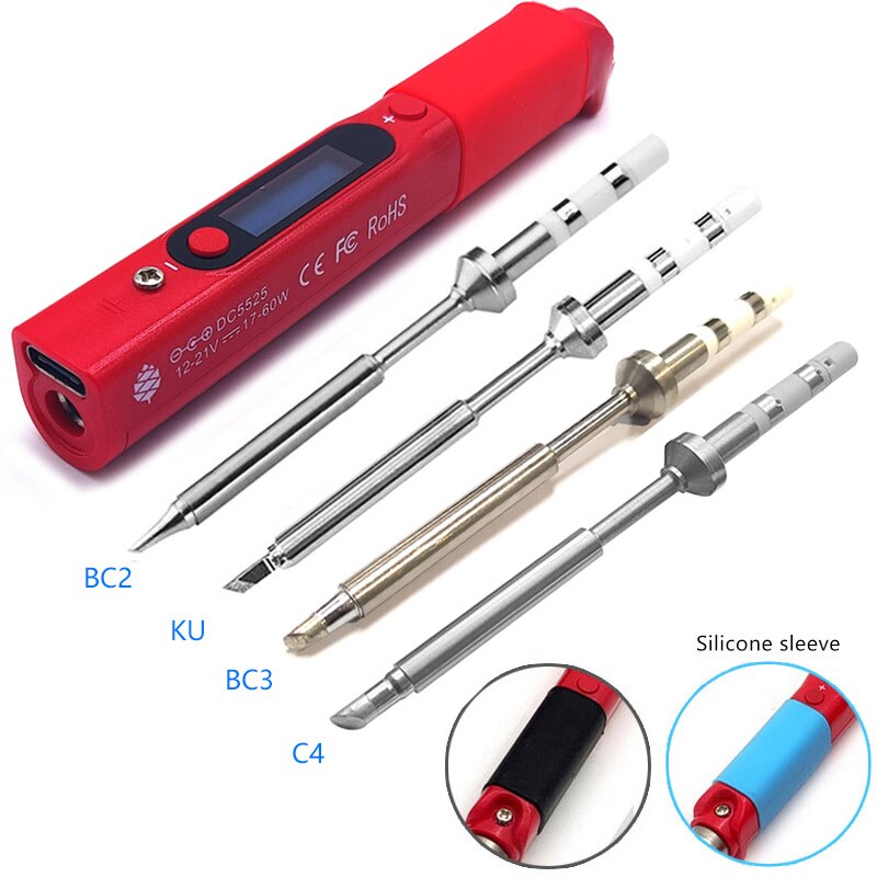 Pine64 Intelligent Constant Temperature Type-C DC5525 Portable Electric Mini Smart Soldering Iron Pinecil B2 BC2 KU C1 Tip