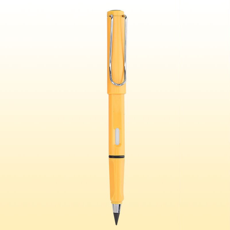 Lápiz eterno de escritura ilimitada, respetuoso con el medio ambiente, sin tinta, suministros escolares, herramienta de pintura de bocetos, novedosos para niños: YELLOW