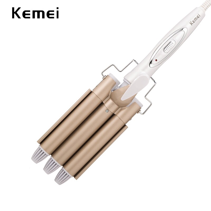 Kemei-fer à friser et boucler les cheveux professionnels, outils de coiffure, Triple sortie, 110-220