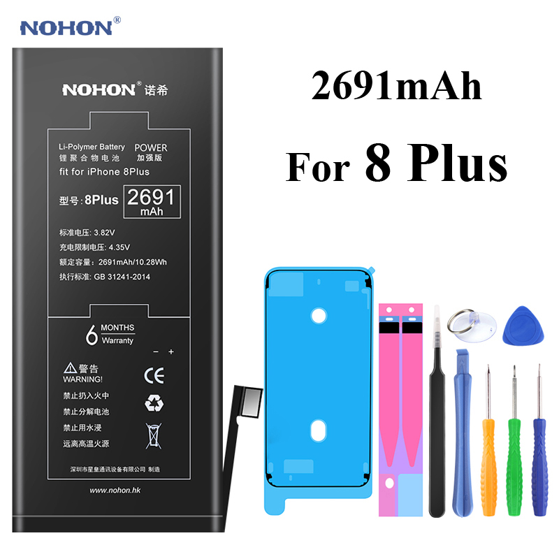 Nohon Battery For Apple iPhone 7 8 Plus 5s 5c X Xr Xs Max 7Plus 7P 8P iPhone7 1560-3360mAh Bateria +Tools For iPhone 5s 8 7 Plus
