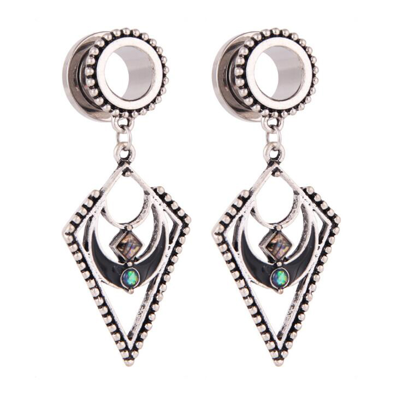 Stainless steel metal ear earrings body piercing earrings opal pendant ear piercing jewelry