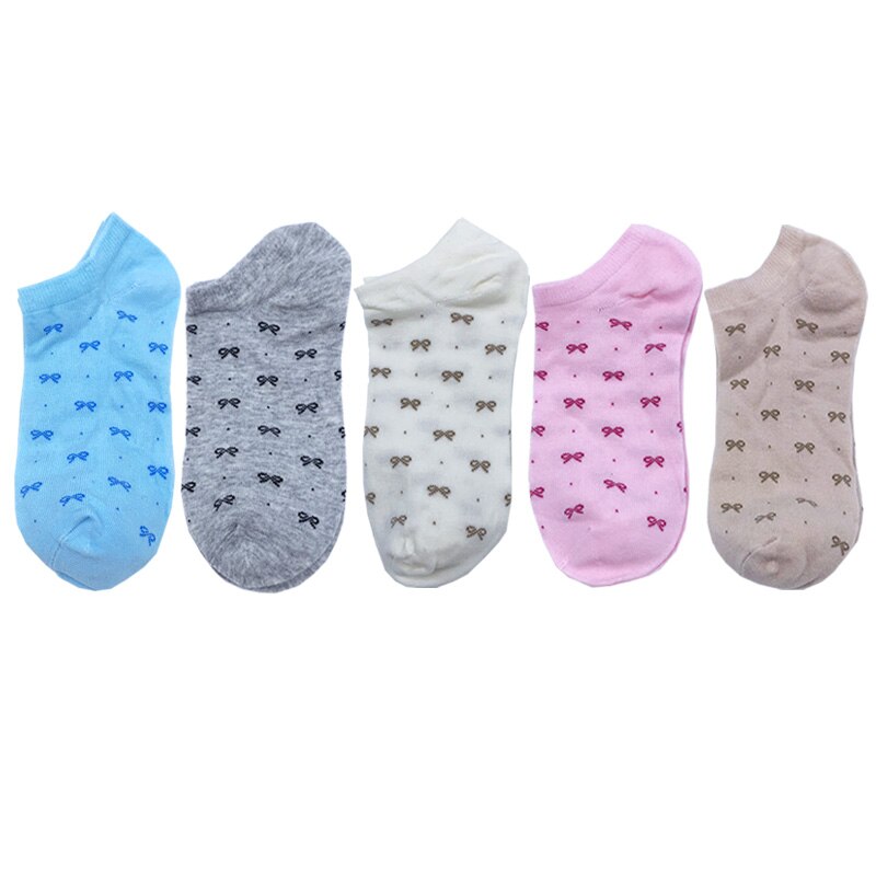 5 Piars/Pack Kawaii No Show Socks Women Cotton Ankle Cute Breathable Sweat-absorbent Comfortable Spring Summer Autumn: 12