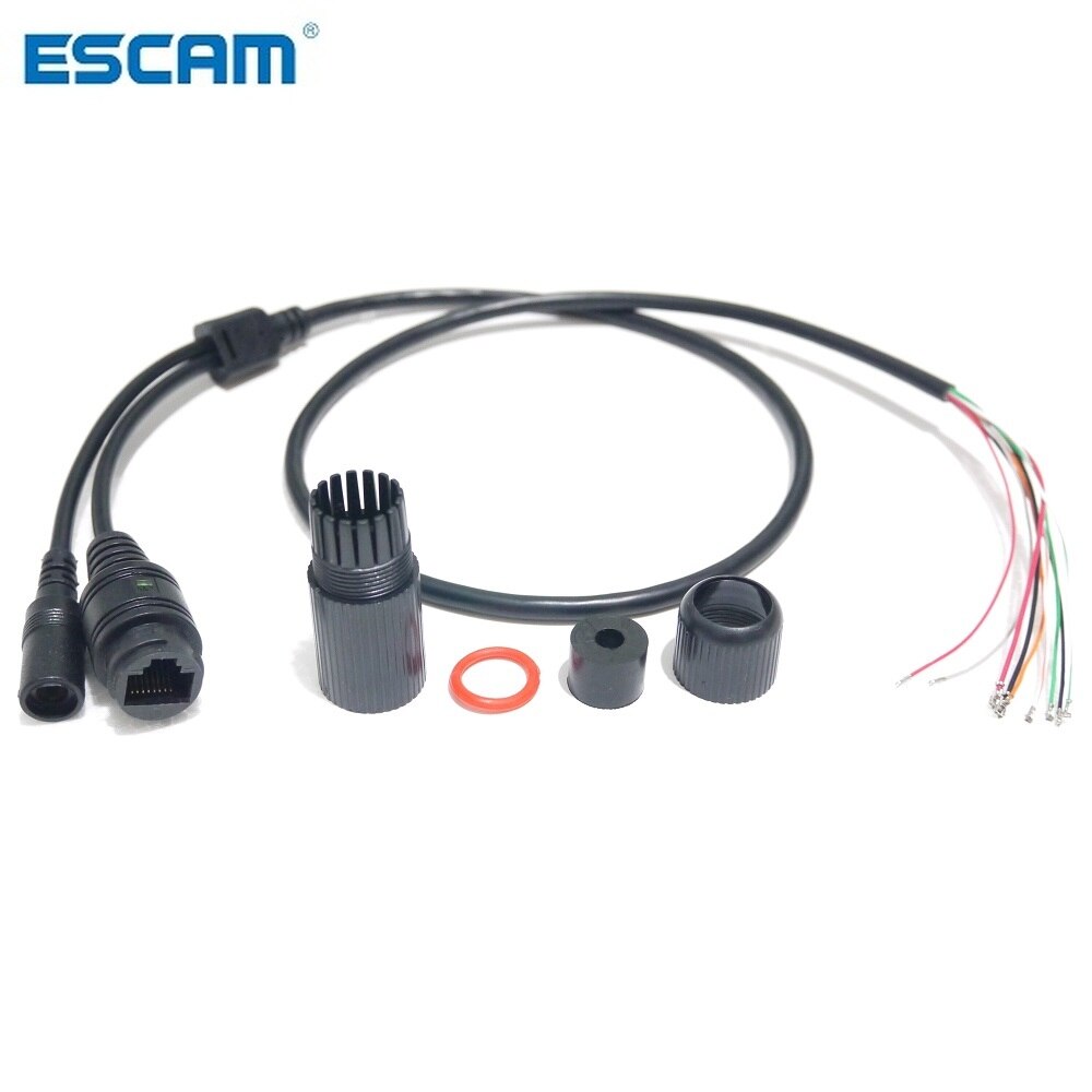 ESCAM CCTV POE IP network Camera PCB Module video power cable, 65cm long, RJ45 female connectors with Terminlas,waterproof cable