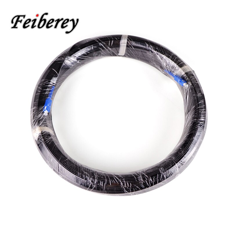 30m SC to SC Fiber Optic Cable Patch Jumper Outdoor SM Simplex G657A Single Fiber 3 Steel Wire SC/UPC Cable for FTTH