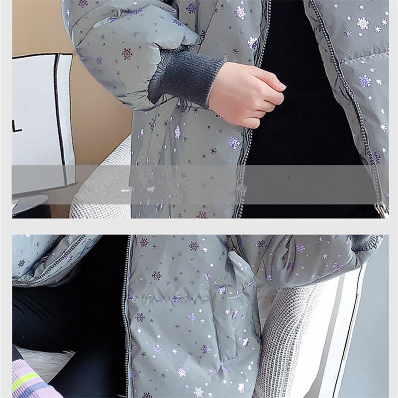 Chaqueta con estampado brillante para niños y niñas abrigo de algodón grueso, ropa de abrigo reflectante nocturna de , de 4 a 13 años, estilo coreano, Invierno