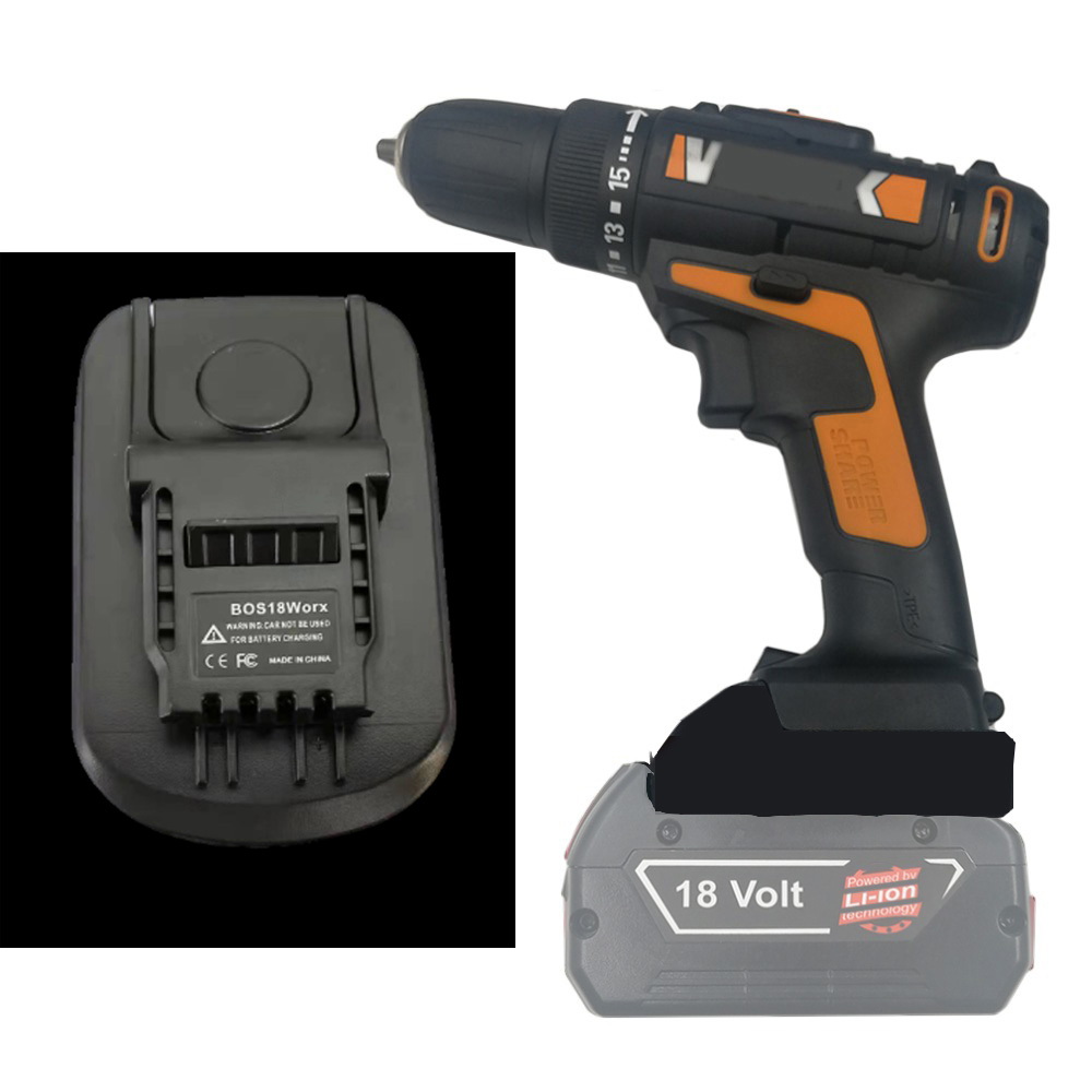 Elektrische Power Tool Adapter Voor Bosch 18V BAT609 BAT618G Li-Ion Batterij Converteren Naar Voor Oranje Worx 20V Max 4Pin Tool