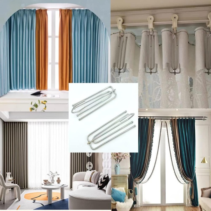 Gardintejpkrok 4- stifts gardinkrokklämma duschdraperiklämma draperistänger glidspänne fönsterveck klämma